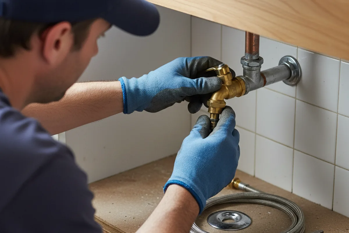 Shutoff valve and fitting work during Emergency Plumbing in Tuscarora